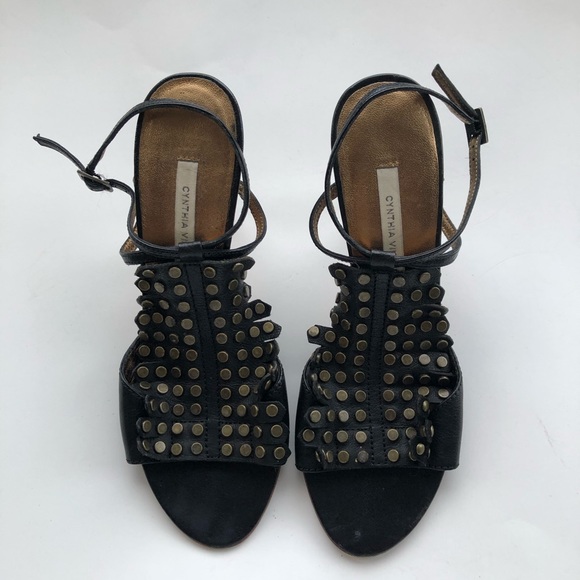 Cynthia Vincent Shoes - Cynthia Vincent Stud Ankle Strap Sandals